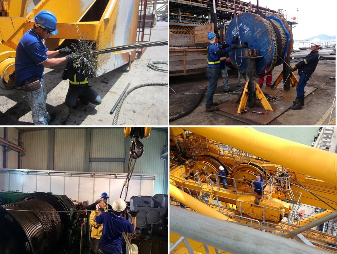 "Ship Unloader Accident Repair - Hoist Wirerope replacement"